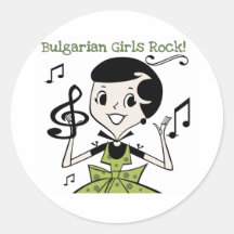 Bulgarian Girls Rock Round Stickers