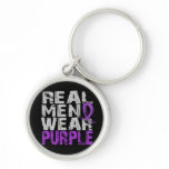 Bulimia Real Men Wear Purple Keychain