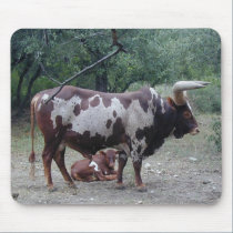 Bull and Baby Mousepad mousepads