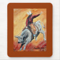 Bull and Rider Mousepad by SherryHolderHunt Bull and Rider Mousepad