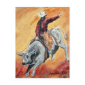 Bull and Rider Postcard by SherryHolderHunt Bull and Rider Postcard