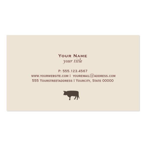 Bull Business Card (back side)