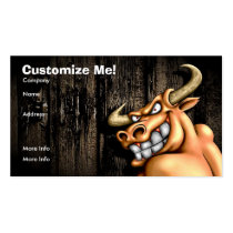 bull, cow, ranch, farm, country, bull riding, humorous, funny, horns, business card, animal businesscards, animals, Business Card with custom graphic design