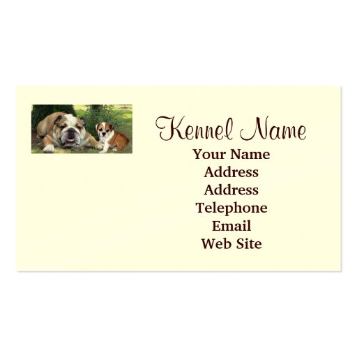 Bull Dog Breeder Business Card (back side)