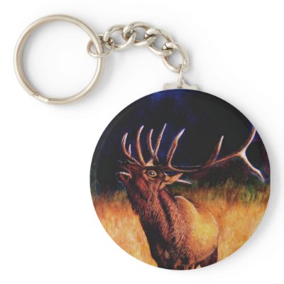 Bull Elk Call Of The Wild Key Chain by artbyjolyn