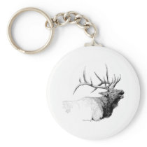 Bull Elk Key Chain