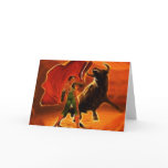 Bull Fighter And El Toro Greeting Card