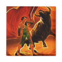 Bull Fighter And El Toro Fridge Magnet