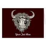 Bull Horns ~ Flowers Customize Gift Template Greeting Cards
