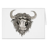 Bull Horns ~ Flowers Customize Gift Template Greeting Cards