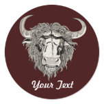 Bull Horns ~ Flowers Customize Gift Template Stickers