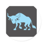 Bull Icon Round Stickers