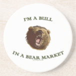 Bull in a Bear Market Beverage Coaster