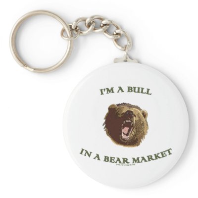 Bull in a Bear Market Keychain by HappyDoggies