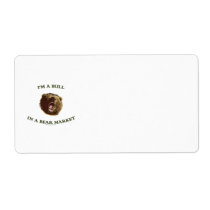 Bull in a Bear Market Personalized Shipping Label