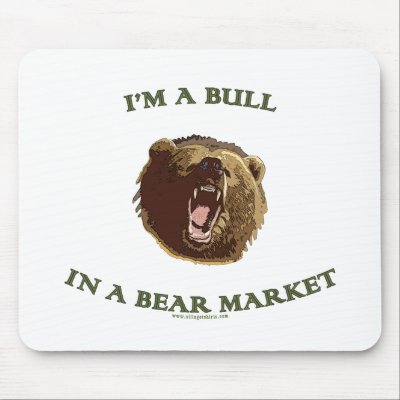 Bull in a Bear Market Mouse Pad by HappyDoggies