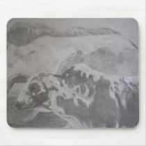 Bull in the fog mousepads by ca_cowgirl Bull in the fog mousepads