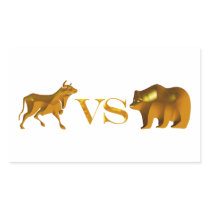 Bull Market Vs Bear Market Rectangular Stickers