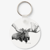 Bull Moose keychains by WildlifeInk Bull Moose keychains