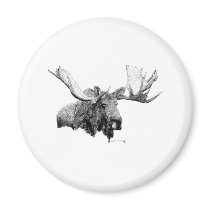 Bull Moose magnets by WildlifeInk Bull Moose magnets