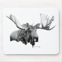 Bull Moose mousepads by WildlifeInk Bull Moose mousepads