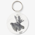 Bull Moose portrait keychain