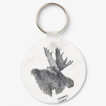Bull Moose portrait keychain