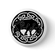 Bull of Prosperity - Celtic Knotwork Button by celticinspirations Bull of Prosperity - Celtic Knotwork Button