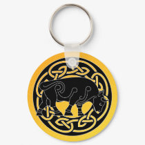 Bull of Prosperity - Celtic Knotwork Keychain by celticinspirations Bull of Prosperity - Celtic Knotwork Keychain
