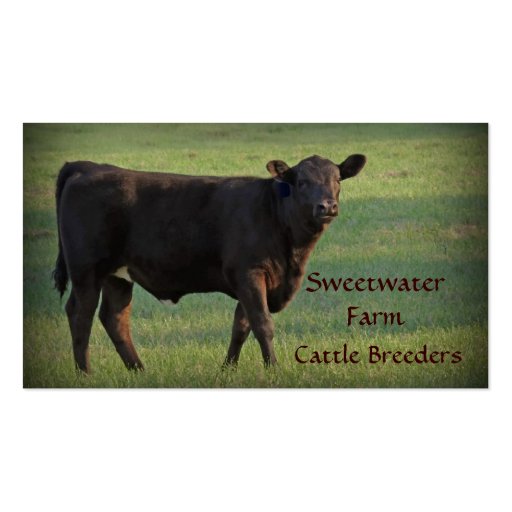 Bull or Cattle Farm Standard Business Card 2 (front side)