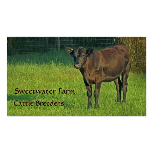 Bull or Cattle Farm Standard Business Card 3 (front side)