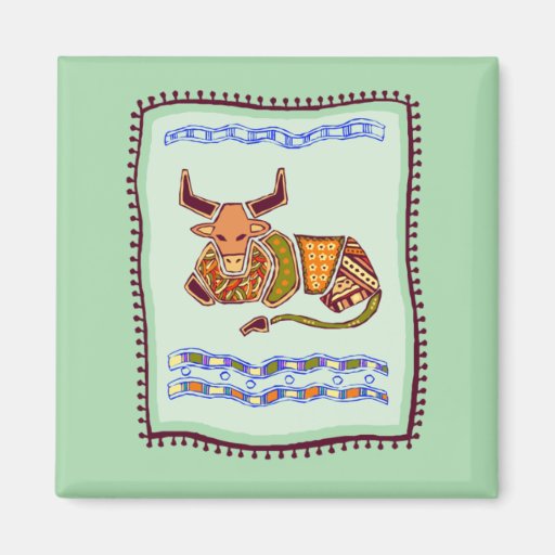 Bull Quilt Magnets
