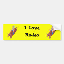 Bull Rider ~ I Love Rodeo Bumper Sticker