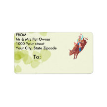Bull Rider ~ I Love Rodeo Personalized Address Label