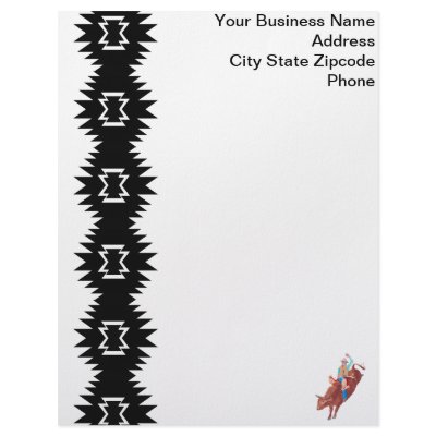 Bull Rider ~ I Love Rodeo Letterhead Template by Yehawlady