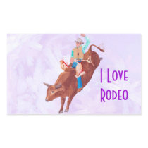 Bull Rider ~ I Love Rodeo Rectangle Stickers
