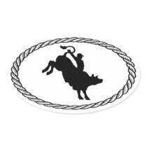 Bull Riding Euro Style Sticker