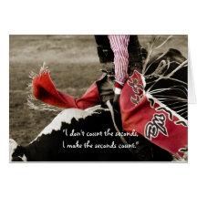 Bull Riding Motivaltional Quote Greeting Card