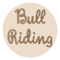 Bull Riding Round Sticker