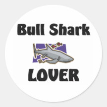Bull Shark Lover Round Stickers