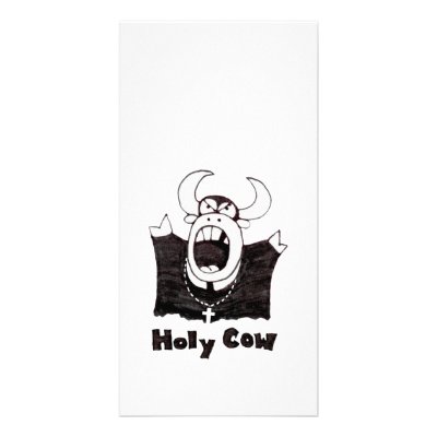 Bull Shirt | Holy Cow ! Its A Bull Shirt ! Custom Photo Card by Toonboy
