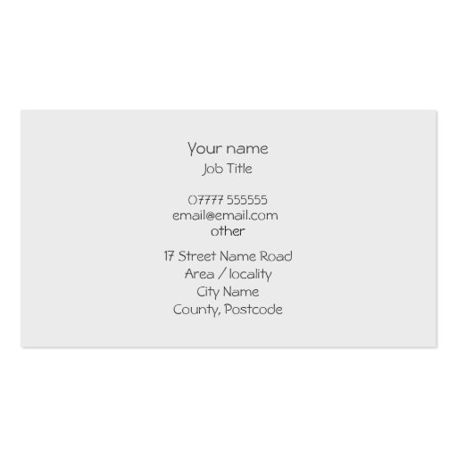 Bull Silhouette Metallic-look Business Card Template (back side)
