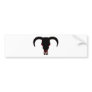 Bull Skull Black and Red Bumper Sticker