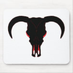 Bull Skull Black and Red Mousepad
