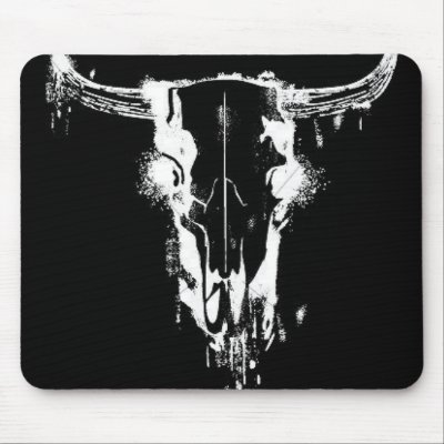 Bull Skull Mouse Mat by zapdos883