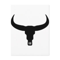 bull skull postcards