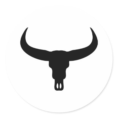 bull skull round stickers by Tomaniac