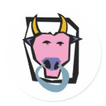 Bull Round Sticker