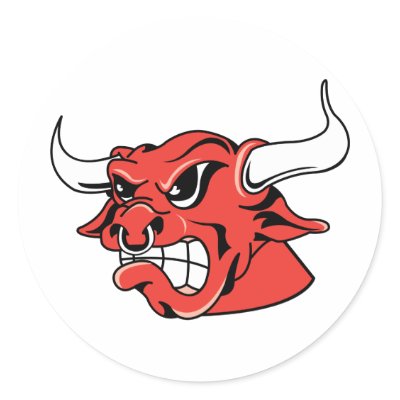 Bull Round Stickers by animalworld