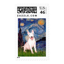 Bull Terrier 4 - Starry Night (Vert) Postage Stamps